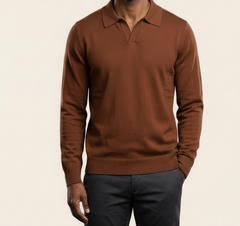 Polo manga longa tricô toque Cashmere